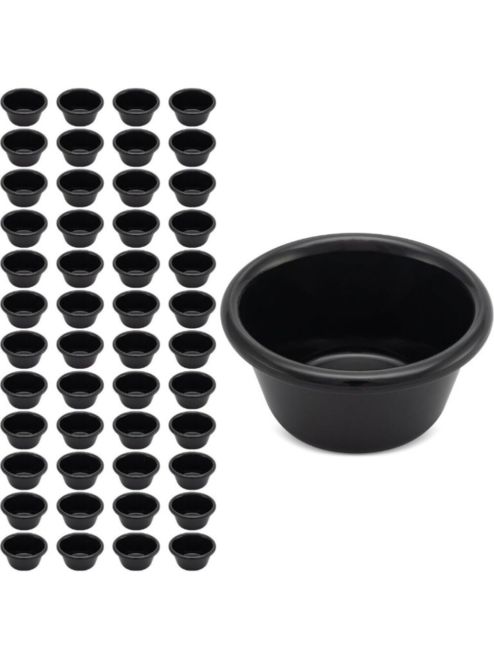 3 oz Black Smooth Fluted Ramekins - Perfect for Serving & Baking (Set of 48)